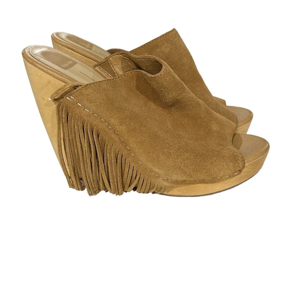 Dolce Vita Tan Suede Fridge Wedge Clog Sandals Size 9